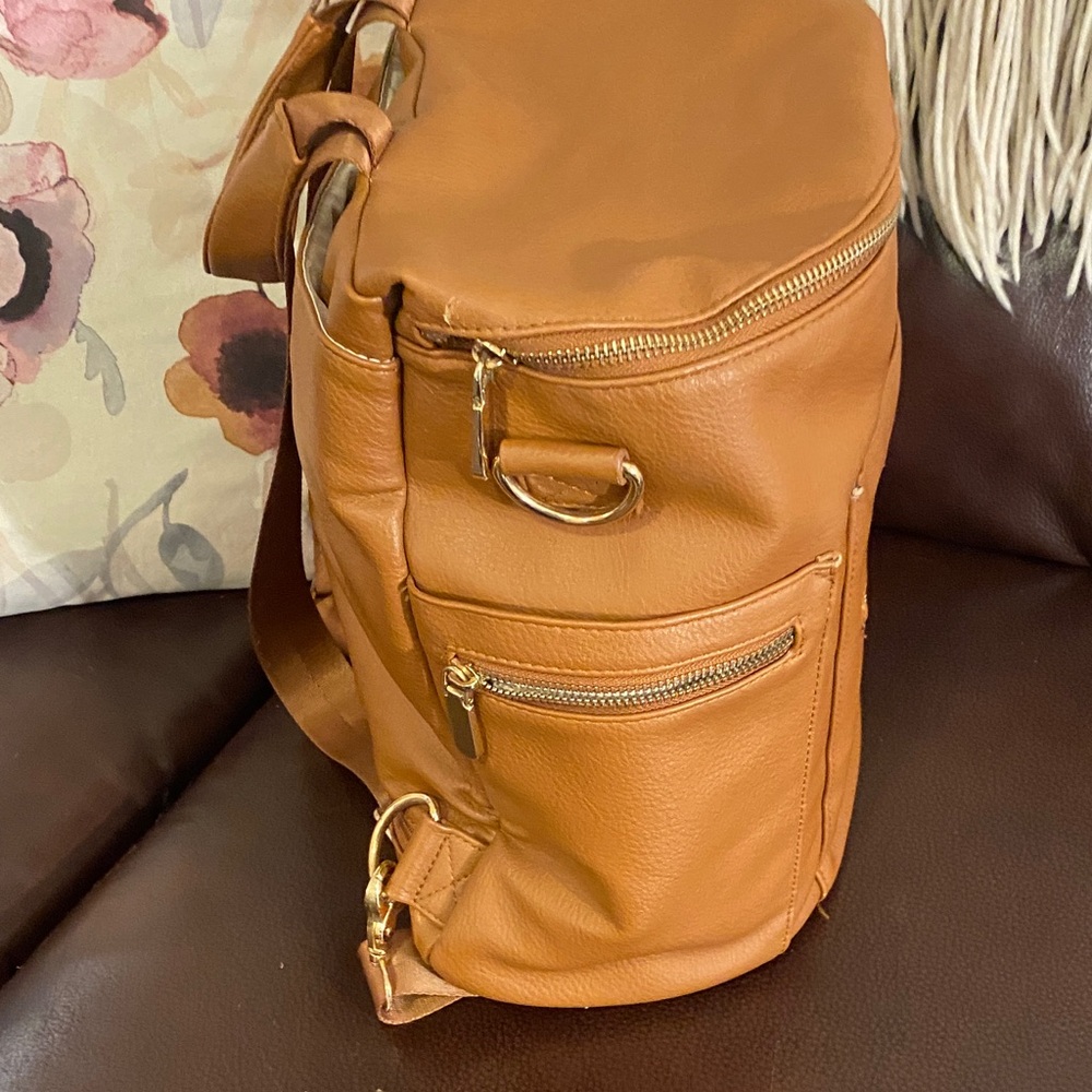 Elegant Tan Backpack for Women great for travel or every day use - Picture 7 of 12